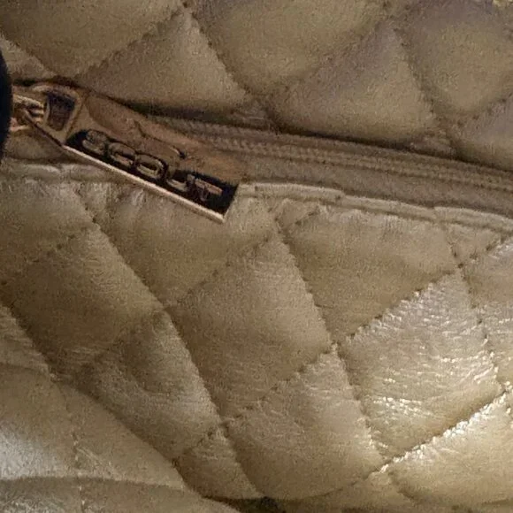 Scout Velvet Black Mini Tote With Dual Handles & Gold Quilted Interior Zip Close - Picture 11 of 15